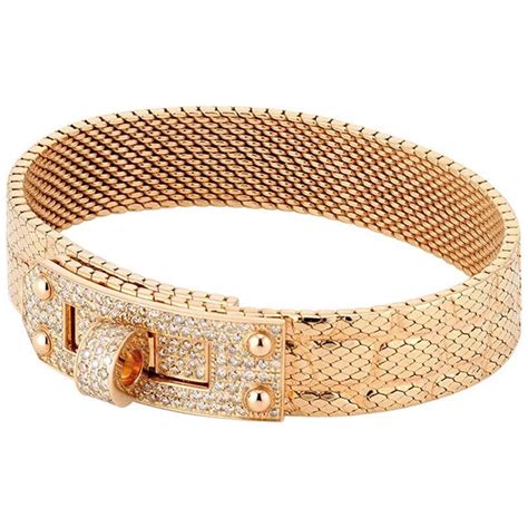 hermes 80s gold bracelet with buckle and diamonds|vintage hermes diamond bracelets.